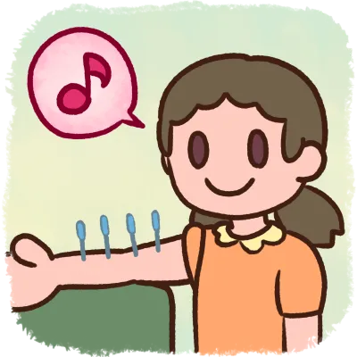 小学生も鍼治療を受けています。